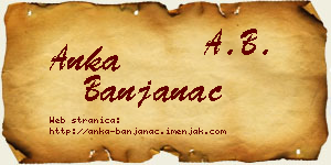 Anka Banjanac vizit kartica